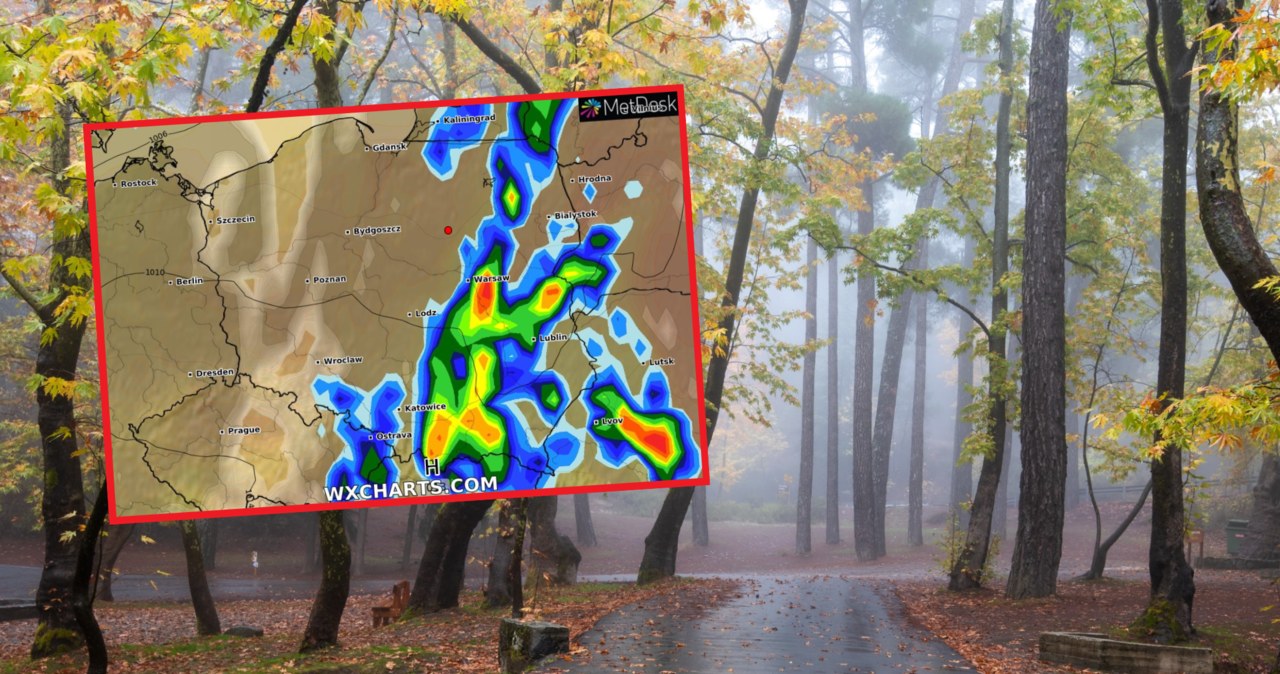 We wtorek z zachodu na wschód Polski będzie przechodził front atmosferyczny, niosący porywisty wiatr, ulewy i burze /123rf/wxcharts /