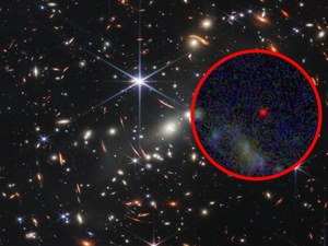 Webb sfotografował czerwoną plamkę. Naukowcy twierdzą, że to najstarsza galaktyka...