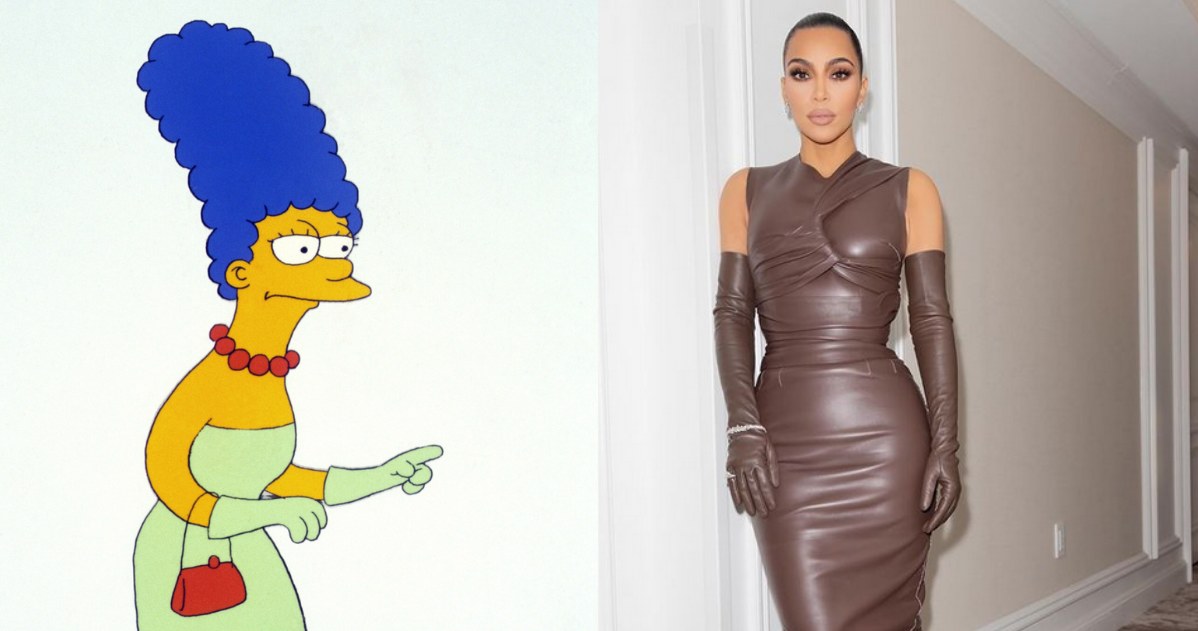 Według doniesień Kim, West miał porównać jej brązową kreację do sukienki Marge Simpson Foto: IG @kimkardashian/ /20thCentFox/Courtesy Everett Collection /East News