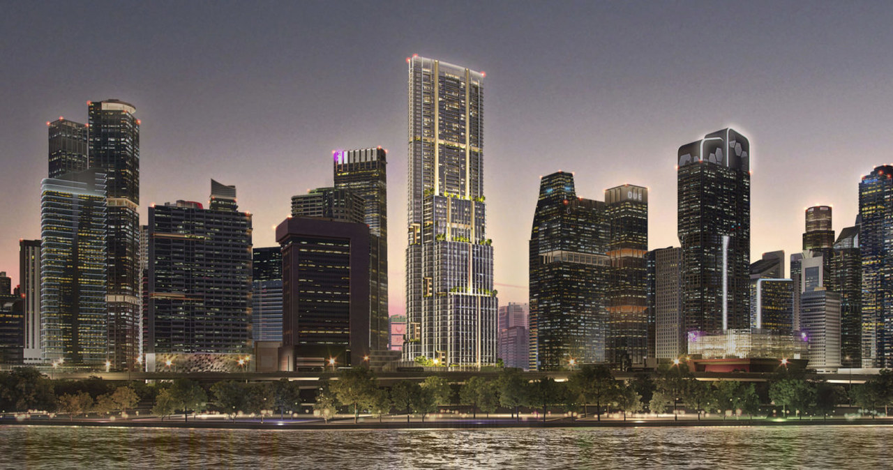 Według planów 8 Shenton Way będzie znacznie się wyróżniał na tle całej panoramy Singapuru /© SOM | Bezier /materiały prasowe