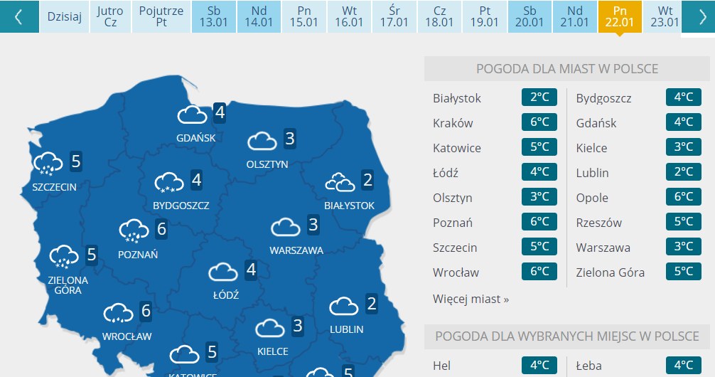 Według prognozy pogody od czwartku nastąpi odwilż. /INTERIA.PL