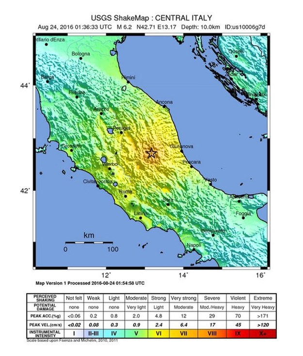 Według USGS trzęsienie miało siłę 6,2 stopni w skali Richtera //USGS / HANDOUT /PAP/EPA