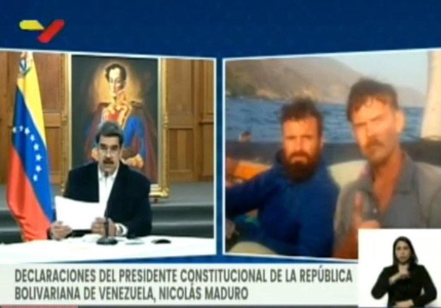 Wenezuela: Państwowa telewizja pokazała dwóch zatrzymanych Amerykanów /VTV CHANNEL HANDOUT /PAP/EPA