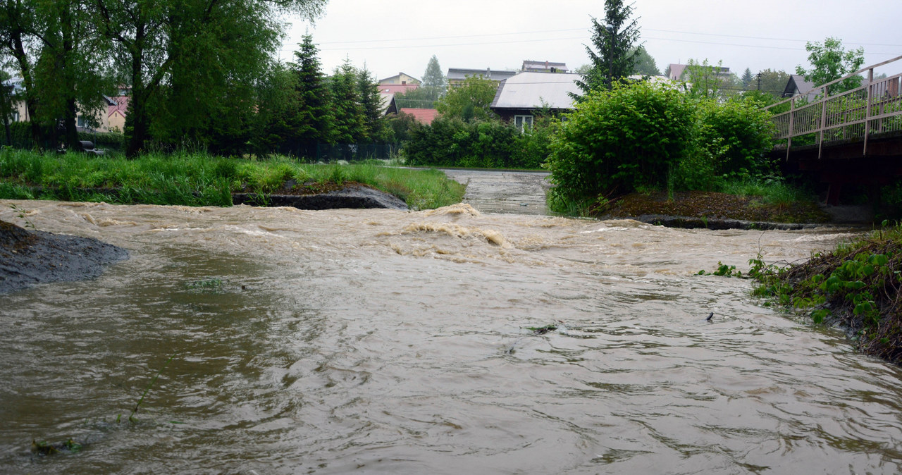 Wezbrana rzeka Tabor na Podkarpaciu /Wojciech Zatwarnicki/ Reporter /Reporter
