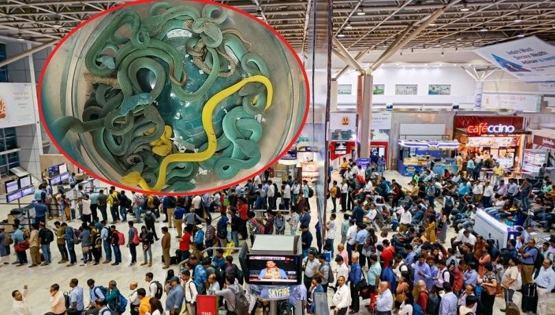 Węże skonfiskowane na lotnisku /Mumbai Customs-III /Shutterstock