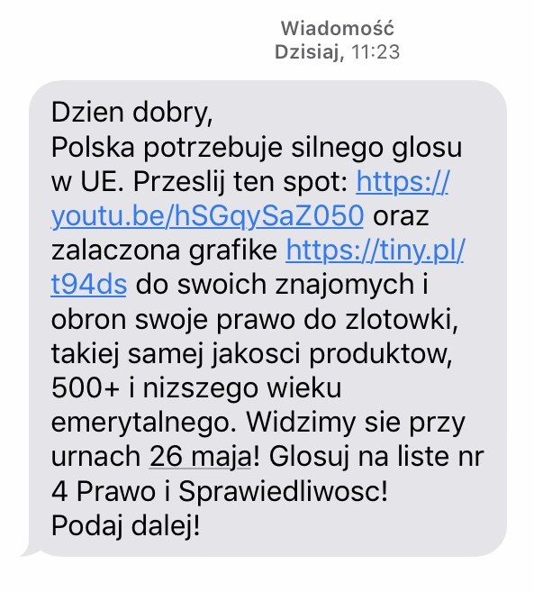 Wiadomość, którą otrzymał nasz reporter Krzysztof Kot /Krzysztof Kot /RMF FM