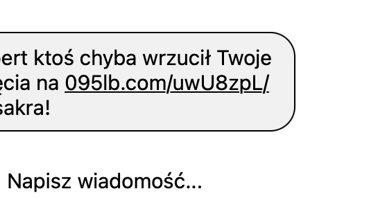 Wiadomość zawiera nasze imię. Dzięki temu ma powstać wrażenie wiarygodności "ostrzeżenia o zdjęciach". /archiwum prywatne