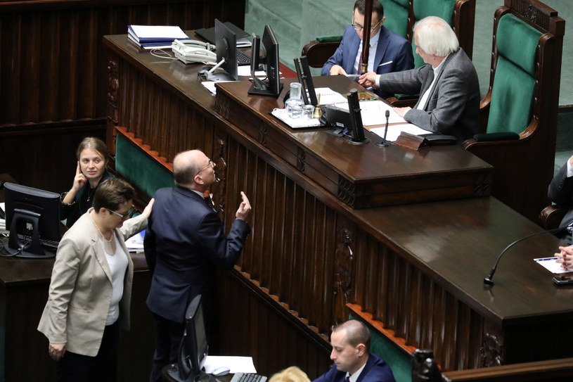 Wicemarszałek Sejmu Ryszard Terlecki i przewodnicząca Nowoczesnej Katarzyna Lubnauer podczas ostatniego posiedzenia Sejmu / 	Tomasz Gzell    /PAP