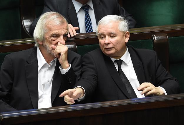 Wicemarszałek Sejmu Ryszard Terlecki (L) i prezes PiS Jarosław Kaczyński (P) /PAP