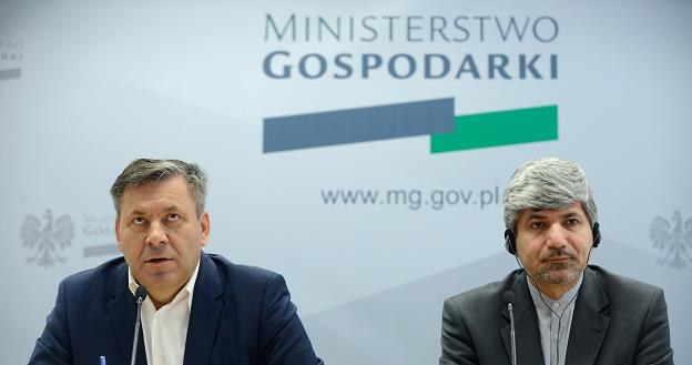 Wicepremier Janusz Piechociński (L) i ambasador Iranu w Polsce Ramin Mehmanparast /PAP