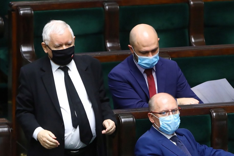 Wicepremier Jarosław Kaczyński na sali posiedzeń Sejmu /Rafał Guz /PAP