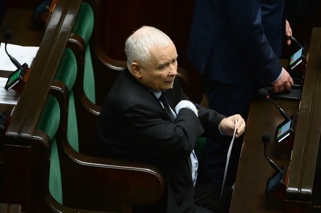 Wicepremier, prezes PiS Jarosław Kaczyński na sali obrad Sejmu / 	Marcin Obara  /PAP