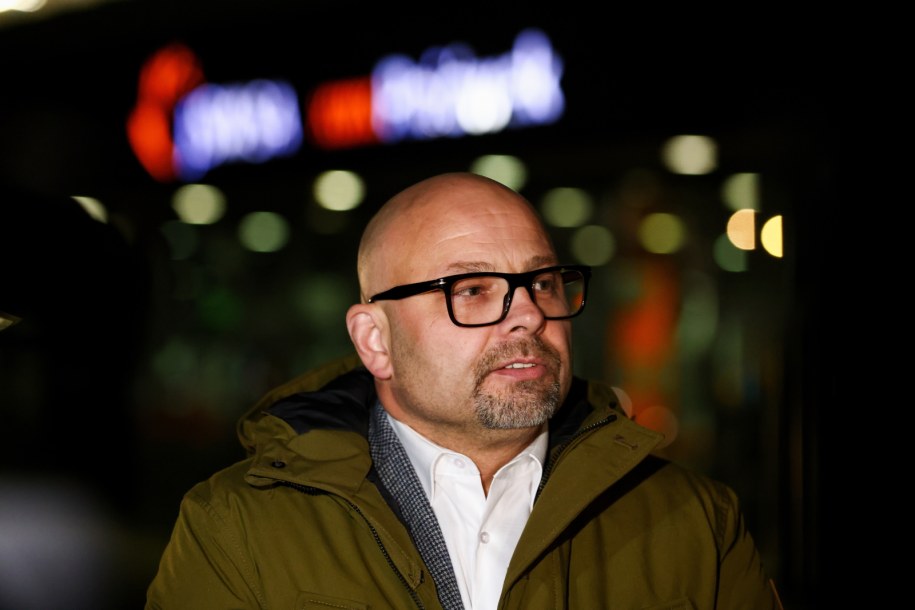 Wiceprezes JSW Adam Rozmus przed kopalnią Pniówek /Kasia Zaremba /PAP