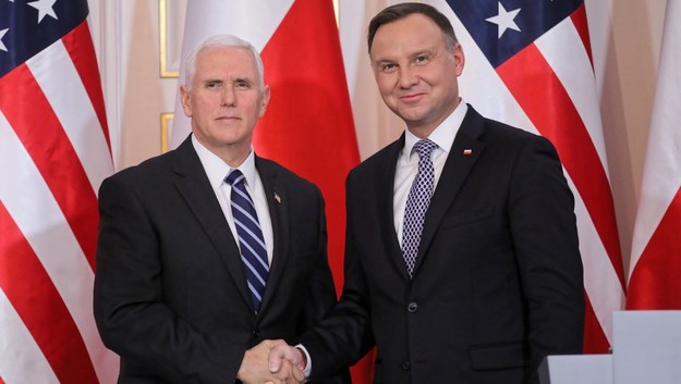 Wiceprezydent USA Mike Pence i prezydent Andrzej Duda /Paweł Supernak /PAP