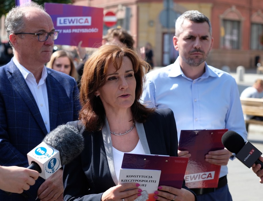 Wiceszefowa Wiosny Gabriela Morawska-Stanecka, szef SLD Włodzimierz Czarzasty i członek partii Razem Maciej Konieczny / 	Andrzej Grygiel    /PAP