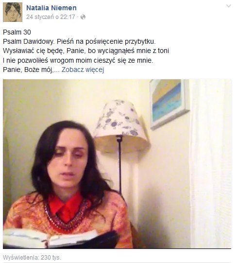 Wideo z wykonaniem Psalmu Dawida stało się facebookowym viralem /Facebook /