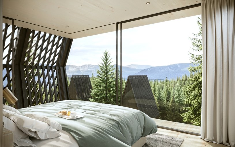 Widok na góry z łóżka, czego chcieć więcej? /Peter Pichler Architecture /materiały prasowe