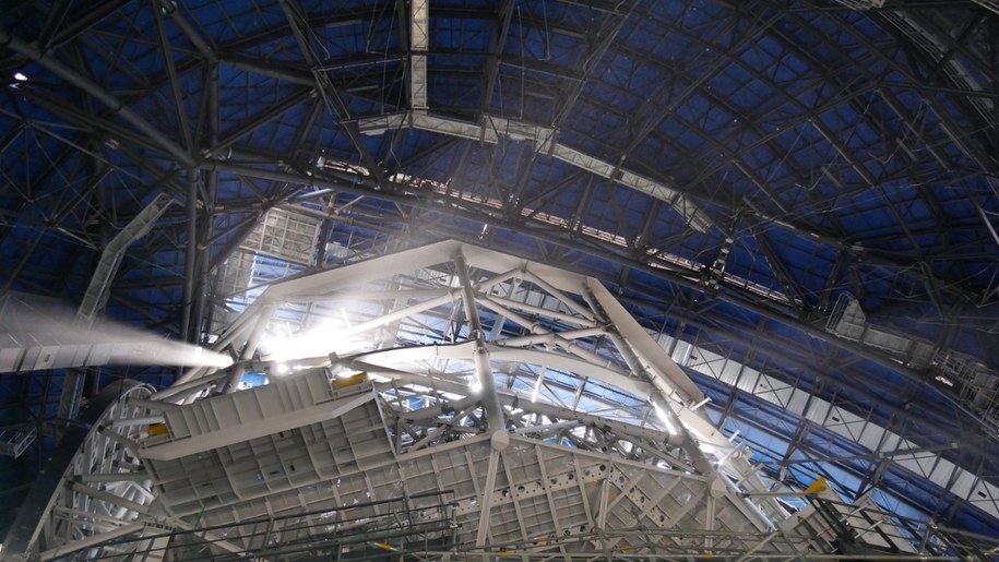 Widok na strukturę, która pod dachem kopuły ELT będzie podtrzymywać główne zwierciadło /Fot. Grzegorz Jasiński /RMF FM