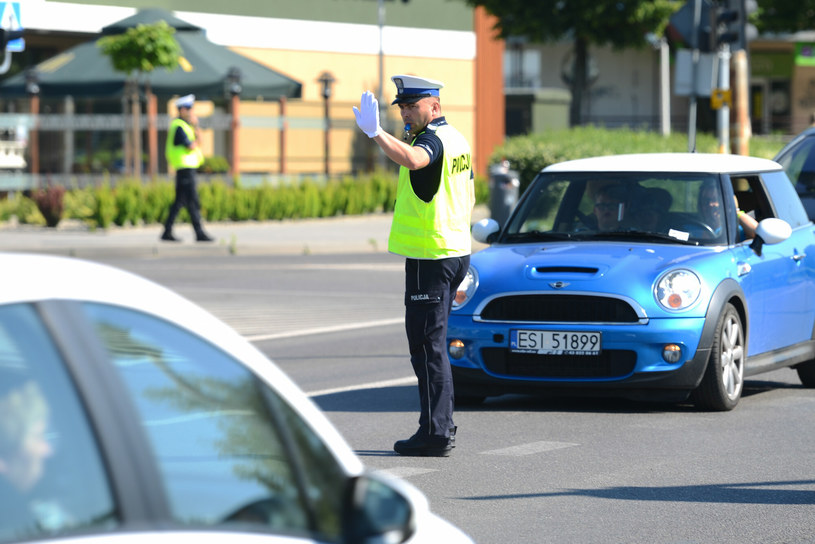 Widok policjanta na drodze powoduje, że niektórzy kierowcy nie wiedzą, jak się zachować /Adam Staśkiewicz /East News