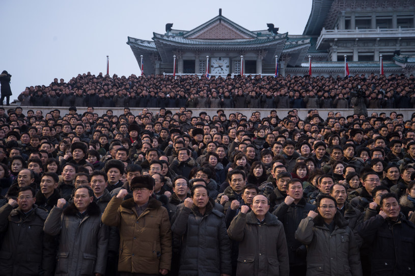 Wiec poparcia dla Kim Dzong Una /AFP