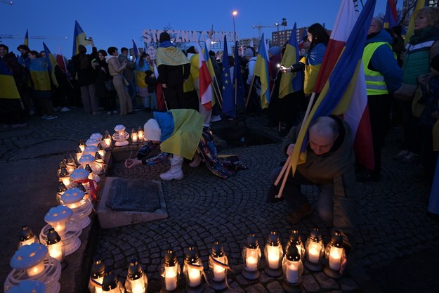Wiec solidarności z Ukrainą w Gdańsku / 	Adam Warżawa    /PAP