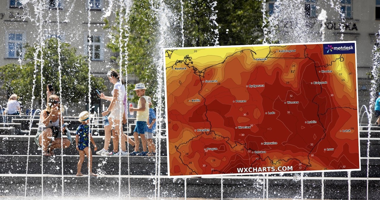 Most of Poland will be in the heat zone, with temperatures reaching 33 degrees Celsius in some areas. Dangerous storms will also develop in the east and south / Jakub Orzechowski / Agencja Wyborcza.pl / WXCHARTS /