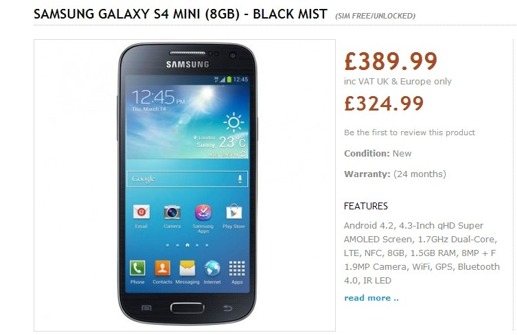 Wiele wskazuje na to, że Samsung Galaxy S4 mini będzie kosztował ok. 1900 złotych /instalki.pl