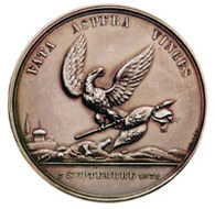 Wielka Emigracja: medal z 1831 r. wybity na cześć powstania listopadowego przez emigrantów w Pary /Encyklopedia Internautica