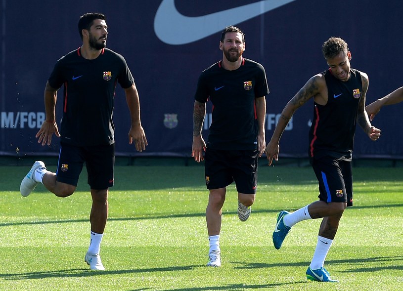 Wielka trójka Barcelony (od lewej): Luis Suarez, Lionel Messi i Neymar /AFP