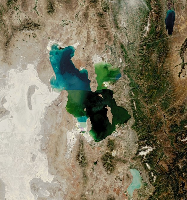 Wielkie Jezioro Słone w 1985 roku. /NASA /