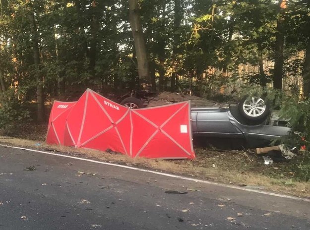 Wielkopolskie. Mężczyzna zginął w wypadku samochodowym w Brzezinach /OSP Aleksandria /RMF24