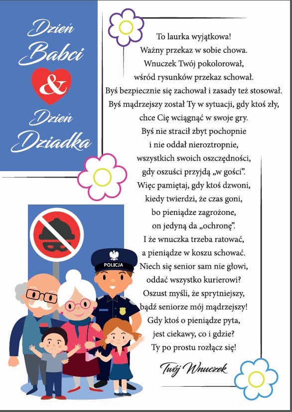 Wierszyk promujący bezpieczeństwo seniorów /Małopolska Policja /Policja
