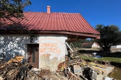 Wieś Radochów na Dolnym Śląsku po powodzi