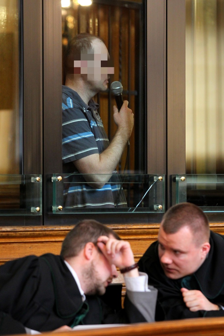 Wiesław C. podczas rozprawy /Piotr Wittman /PAP
