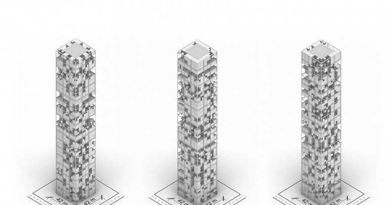 Wieżowiec można dopasować do potrzeb dzięki budowie modułowej /Politechnika Śląska /materiał zewnętrzny