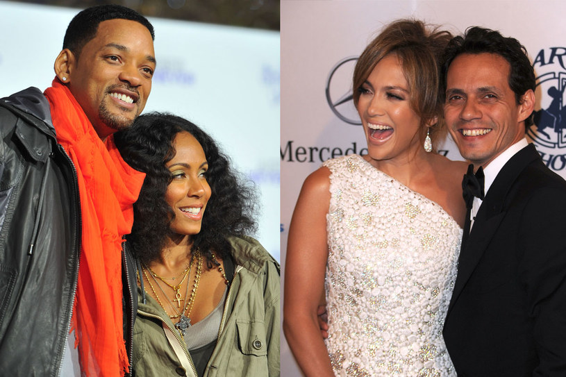 Will  i Jada Smith są małeństwem od 13 lat. Mają syna i córkę. Jennifer Lopez i Marc Anthony pobrali się w 2004 roku. Są w trakcie rozwodu /Getty Images/Flash Press Media