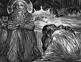 William Blake, Ezechiel, rycina 1794 r. /Encyklopedia Internautica