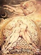 William Blake, Szatan podglądający pieszczoty Adama i Ewy, ok. 1810 /Encyklopedia Internautica