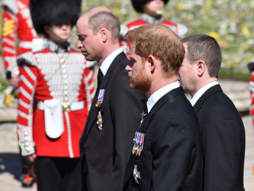 William i Harry na pogrzebie księcia Filipa /WPA Pool /Getty Images