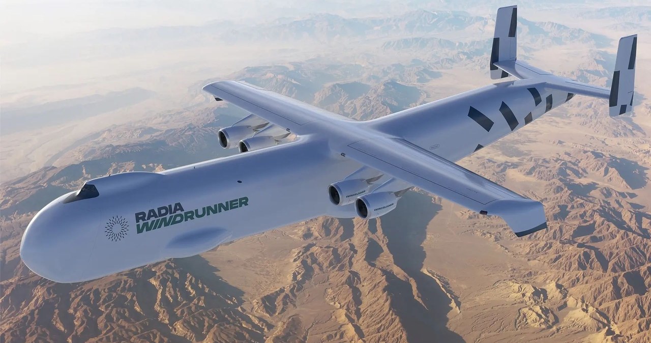 "WindRunner" będzie najdłuższym samolotem na świecie o największej pakowności. Produkcja ma ruszyć w 2027 roku /Radia /materiały prasowe