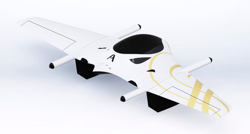 Wirniki Rangera pozwalające na pionowy start i lądowanie chowają się w skrzydłach tego futurystycznego pojazdu / zdjęcie: Aura Aerospace /domena publiczna