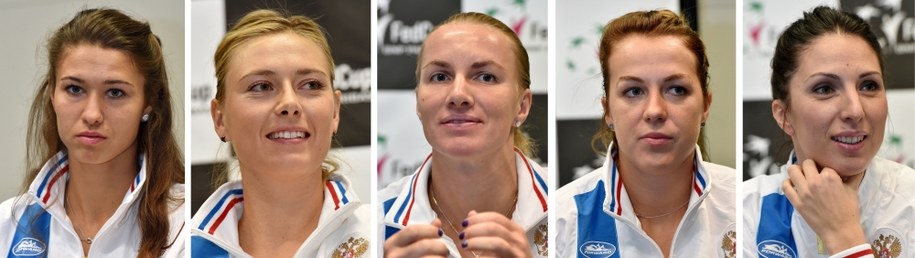 Witalia Diaczenko, Maria Szarapowa, Swietłana Kuzniecowa, Anastazja Pawliuczenkowa i kapitan drużyny Anastazja Myszkina /Jacek Bednarczyk /PAP