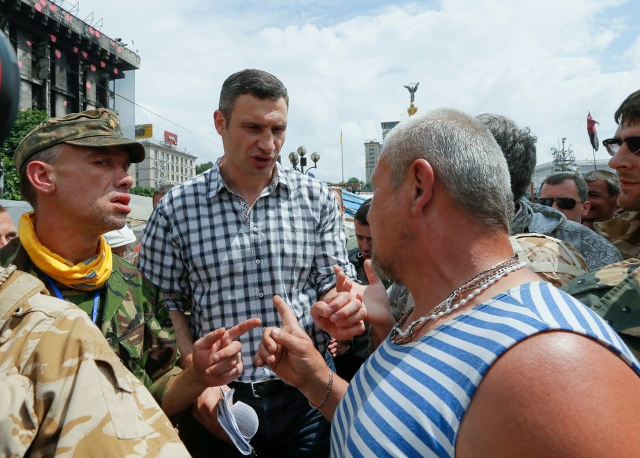 Witalij Kliczko na Majdanie /SERGEY DOLZHENKO /PAP/EPA