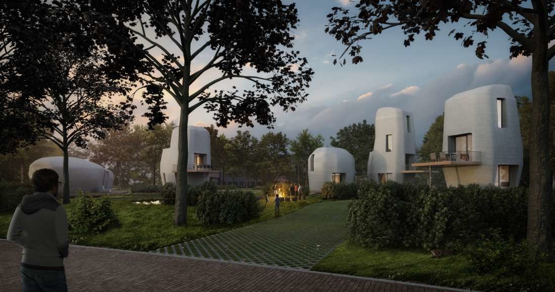 Wizja artystyczna domu z drukarki 3D w Eindhoven /Fot. Project Milestone /materiały prasowe