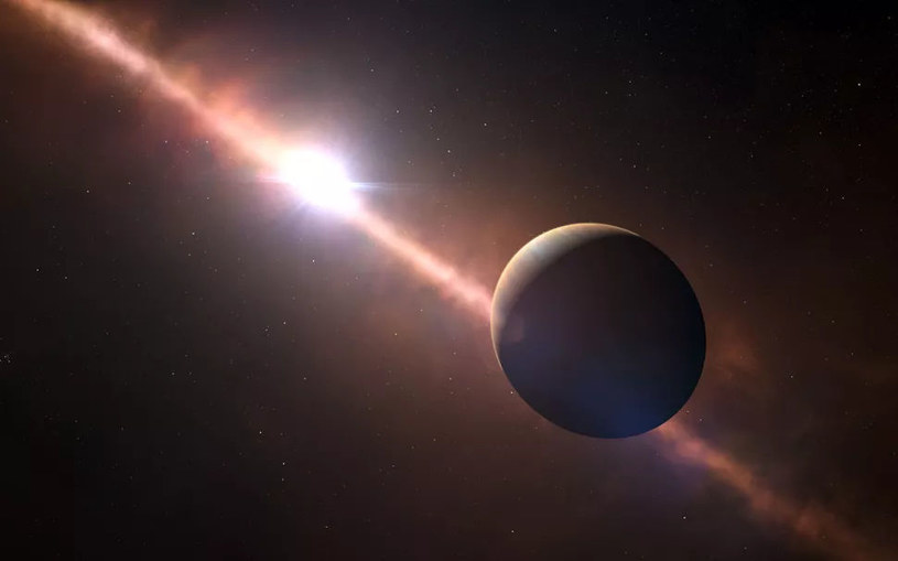 Wizja artystyczna egzoplanety Beta Pictoris b /ESO L. Calçada/N. Risinger /materiał zewnętrzny
