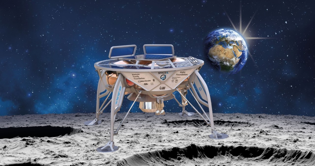 Wizja artystyczna izraelskiej sondy, która ma wylądować na Księżycu /materiały prasowe