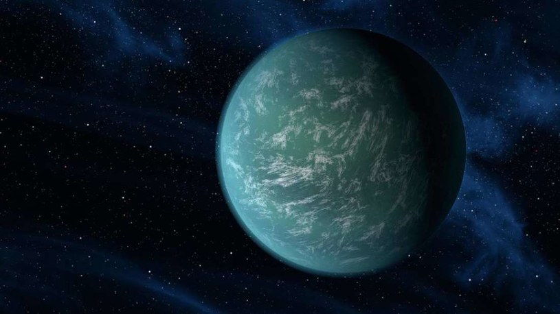 Wizja artystyczna Keplera 22B, egzoplanety o promieniu 2,4-razy większym od promienia Ziemi, która prawdopodobnie jest wypełniona wodą /materiały prasowe