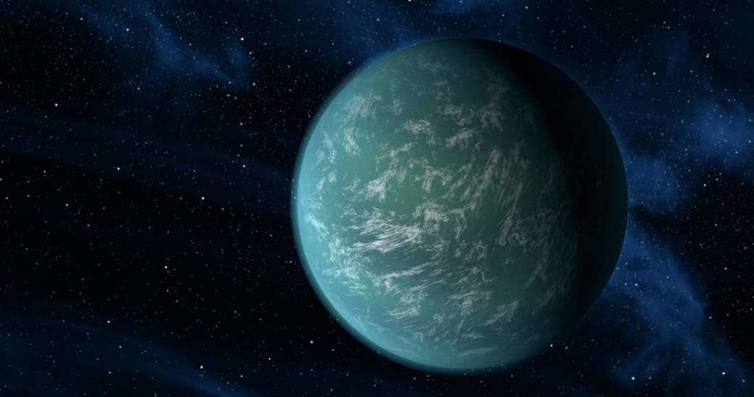 Wizja artystyczna Keplera 22B, egzoplanety o promieniu 2,4-razy większym od promienia Ziemi, która prawdopodobnie jest wypełniona wodą /materiały prasowe