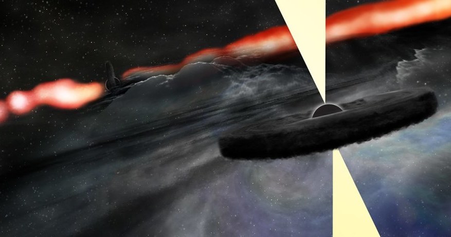 Wizja artystyczna nowo odkrytej hipotetycznej czarnej dziury orbitującej wokół centralnego obiektu /materiały prasowe