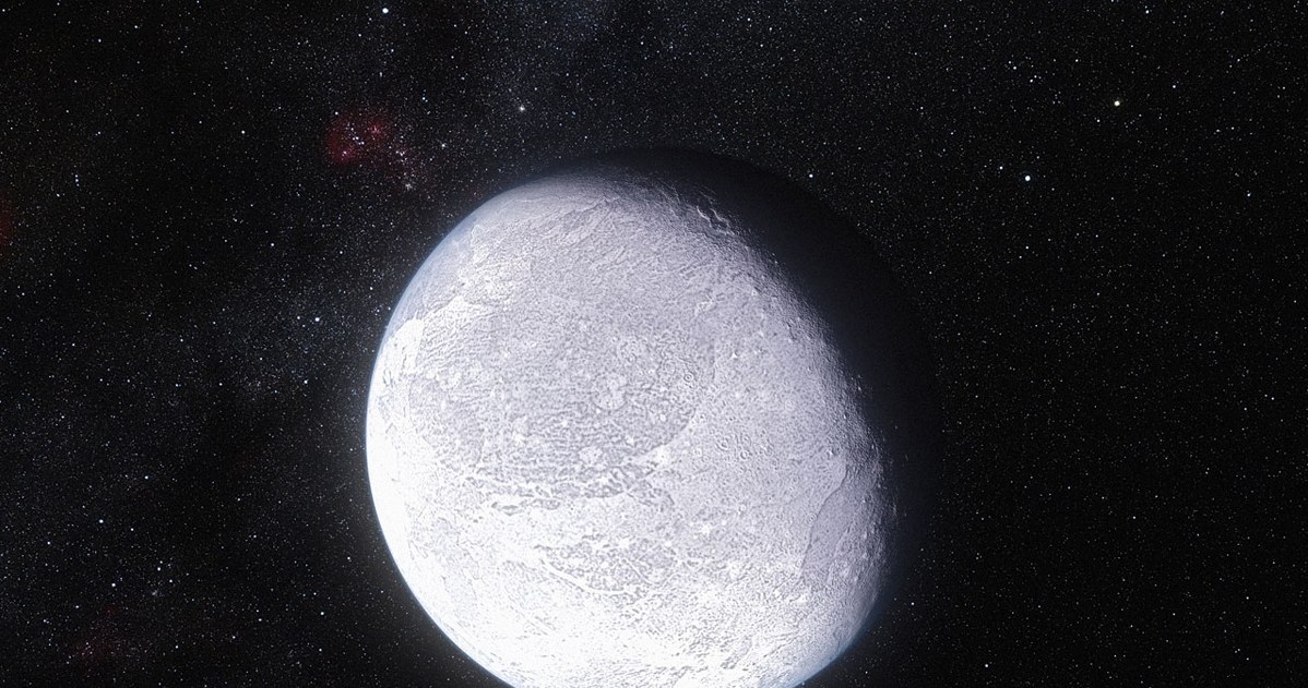 Wizja artystyczna planety karłowatej Eris /ESO/L. Calçada /materiał zewnętrzny